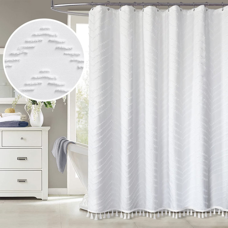 Dakota Fields Bracha 13 Piece Solid Color Shower Curtain Set + Hooks